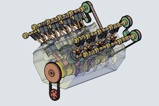 V8发动机内部结构3D图纸 汽车引擎3D建模 AutoDAD设计 dwg格式