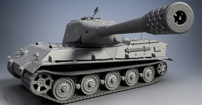 七号狮式超重型坦克Panzerkampfwagen VII三维图纸 inventor设计
