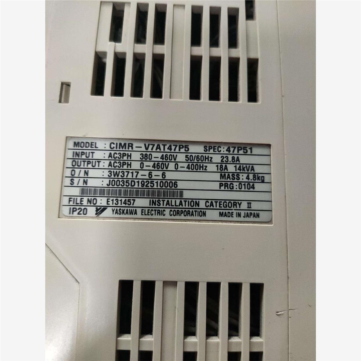 议价直拍不发：原装安川VS-606V7变频器 CIMR-V7AT47P5