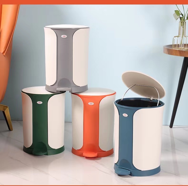 脚踏式垃圾桶圆型11升静音家用