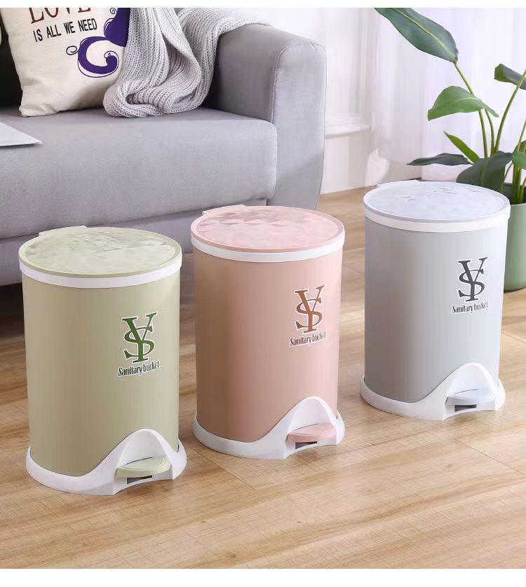 脚踩式垃圾桶家用带盖客厅缓降卫生间大号厨房卧室可爱塑料拉圾筒