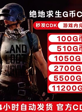 PUBGG币绝地求生g币兑换码CDK吃鸡游戏金币g coin皮肤GB充值卡