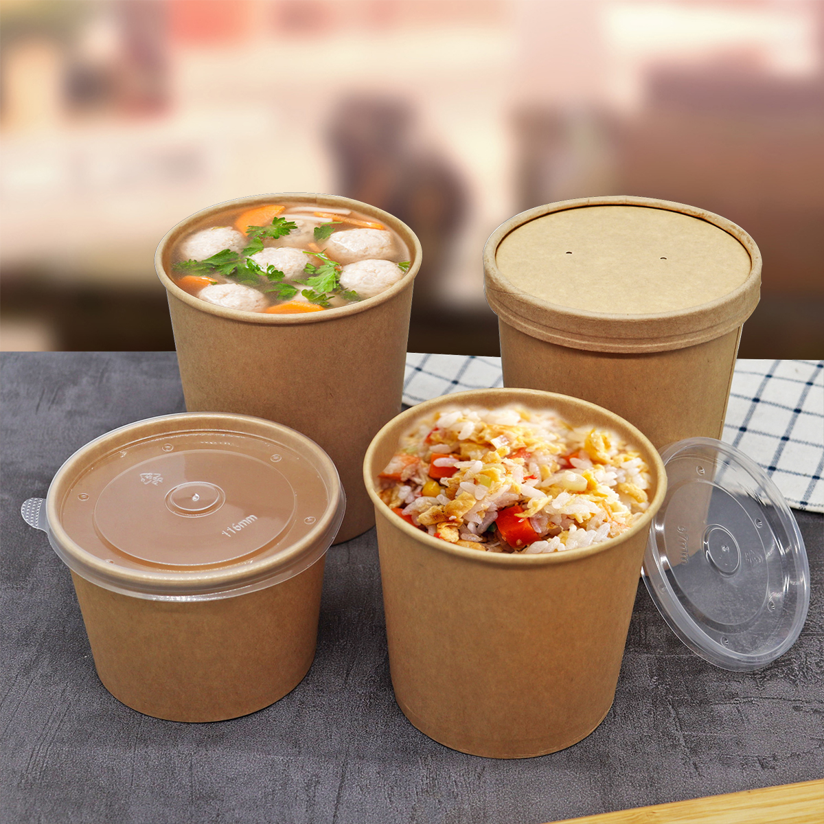 汤桶粥碗酸辣粉甜品打包盒一次性