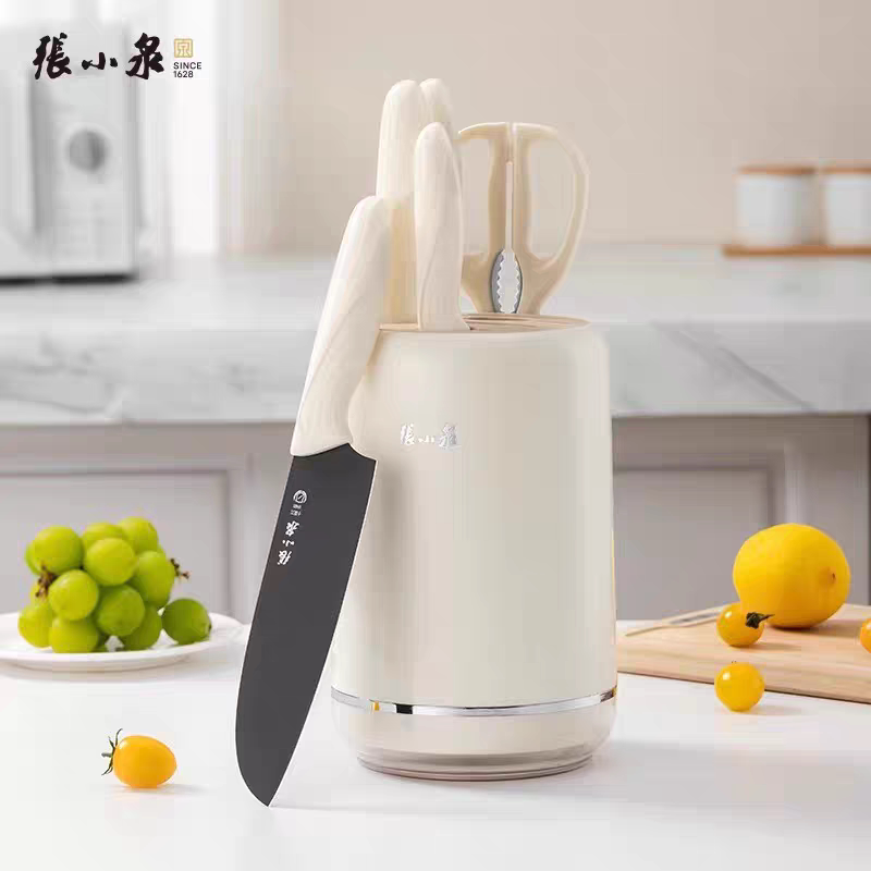 张小泉正品刀具厨房刀具套装抗菌家用菜刀切片刀斩骨刀可拆洗刀架