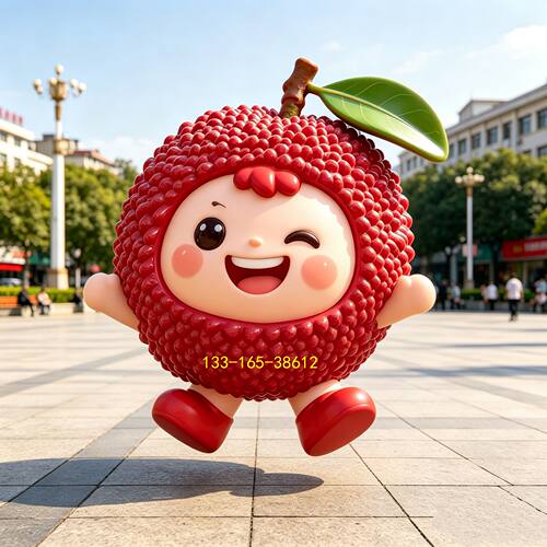 树脂杨梅雕塑玻璃钢荔枝造型娃娃雕像创意桌椅可爱水果装饰摆件