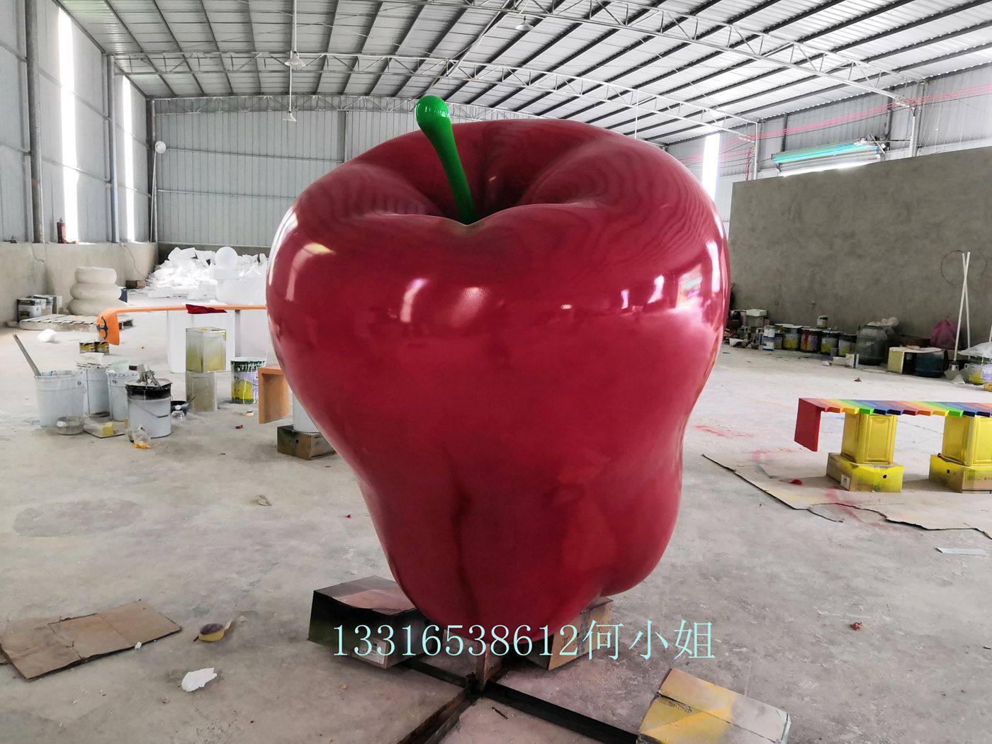 花牛苹果基地招牌形象蛇果文化节雕像定制仿真大红富士玻璃钢雕塑,家居饰品,3D模型摆件,淘宝优惠券,粉丝福利购,淘宝优惠卷