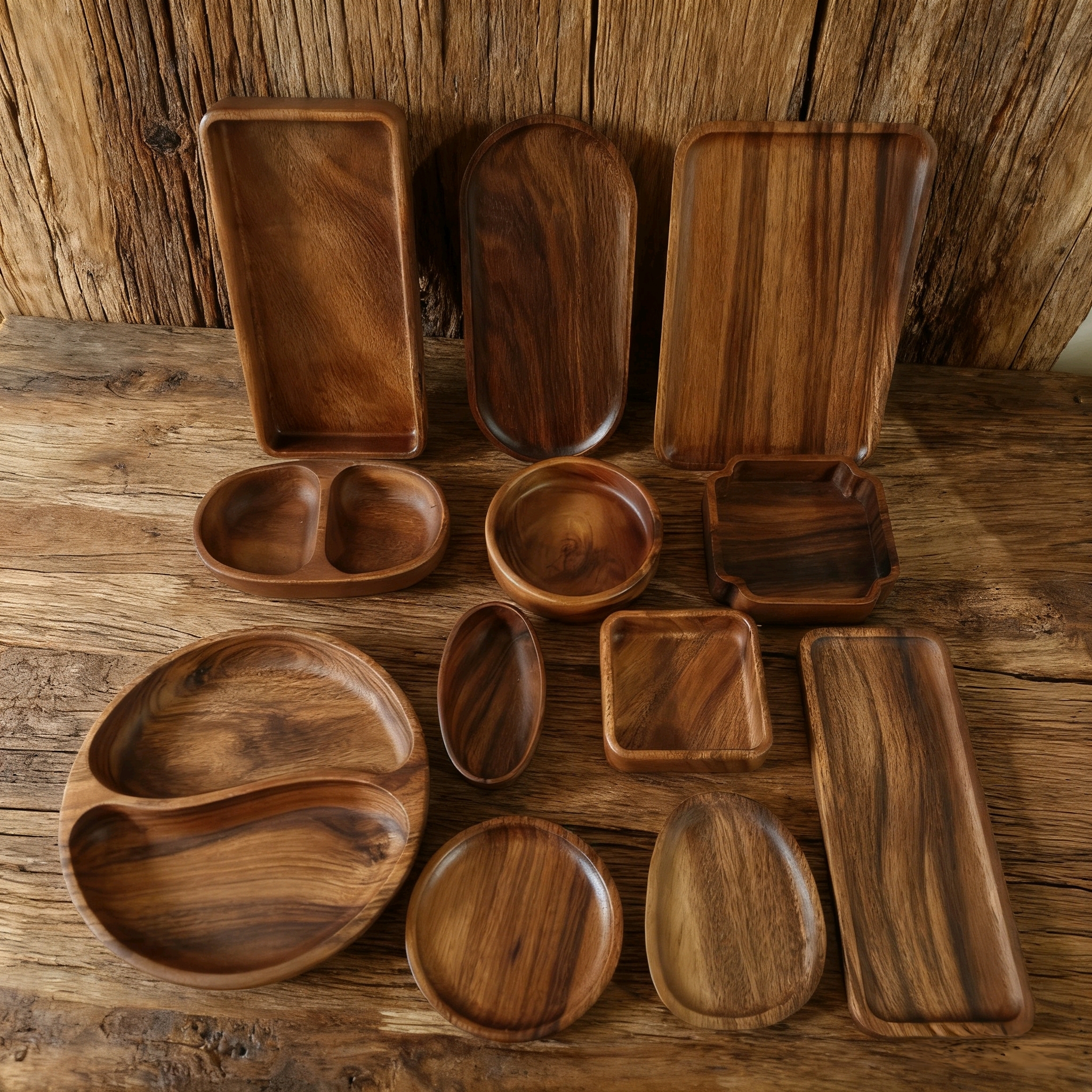 胡桃木方圆形实木托盘水果盘木碗