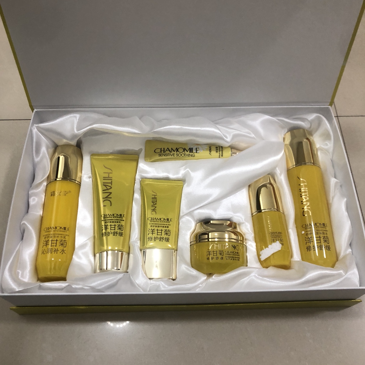 霜姿堂洋甘菊礼盒七件套补水保湿嫩肤舒缓提亮护肤套装正品水乳霜