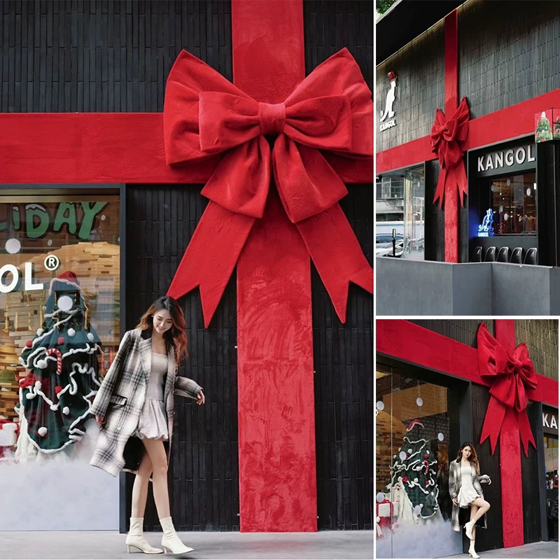 超大巨型蝴蝶结装饰结婚礼圣诞节日店铺打卡活动场景布置拍照道具