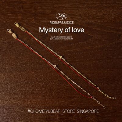 法国红绳redline小手链双层一绳一链手绳明星同款手饰七夕送女友