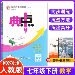 26春初中典中点七年级下册数学人教版RJ版 7年级初一教材同步提分练习册测试题卷训练课时练作业本课课练 七下7下