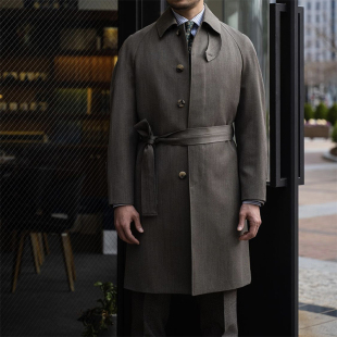 2021秋季 外套韩国帅气翻领休闲大衣 巴尔马肯风衣男轻奢羊毛中长款