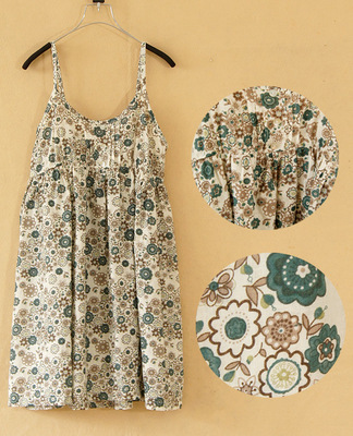 薄款纯棉碎花森女吊带A