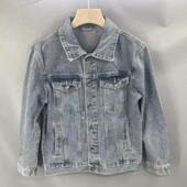 潮牌夹克宽松大码 牛仔外套夹克美式 破洞休闲上衣服褂子 男士 春秋季