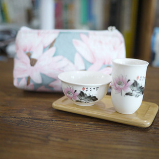 独家原创设计自制三件套闻香杯品茗杯茶具收纳茶包套装