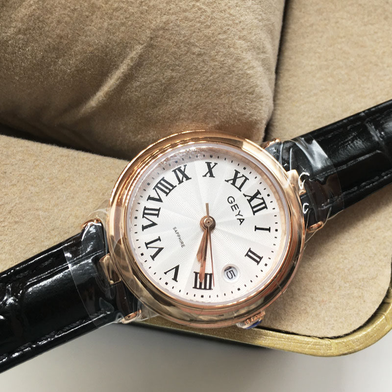 商场同款geya/格雅手表 石英表女表圆形时6268罗马刻度皮带6267