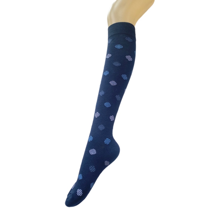 日单 长筒袜女纯棉甜美圆点及膝高筒袜~ 特惠