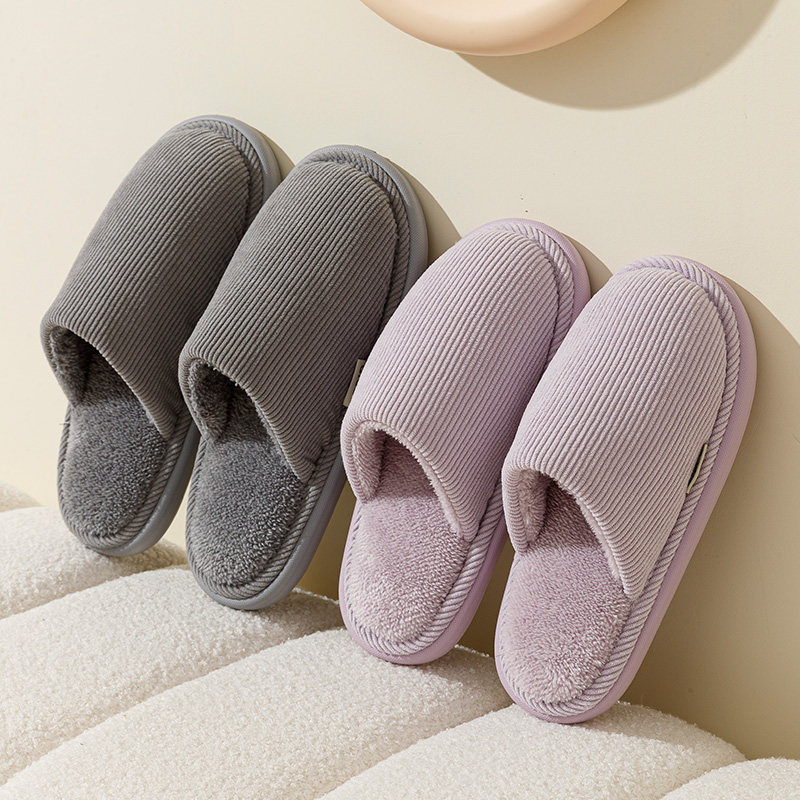 日式情侣秋冬季棉拖鞋居家室内保暖家用家居防滑男女毛毛加绒静音