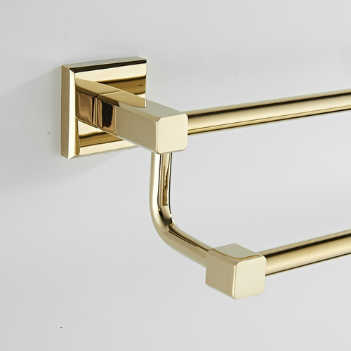 全铜金色免打孔轻奢简欧毛巾架