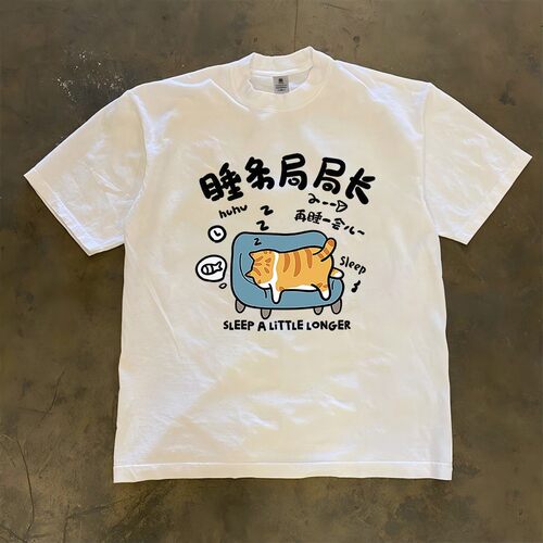 漫越美~品牌折扣小众设计感重磅纯棉潮牌短袖t恤男女同款休闲半袖