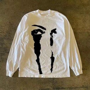 T恤男女潮牌圆领宽松上衣 重磅纯棉长袖 海外订单尾货 撤回外贸美式