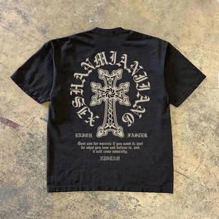 海外订单尾货~撤回外贸美式重磅纯棉短袖t恤男女同款半袖上衣ins