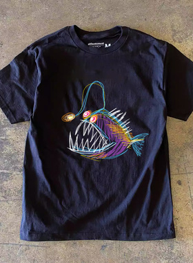 海外订单尾货~撤回外贸印花宽松百搭纯棉短袖t恤男女情侣ins上衣