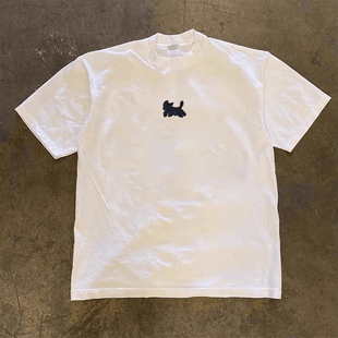 t恤男纯棉小众设计感上衣 简约百搭短袖 海外订单尾货 撤回外贸夏季