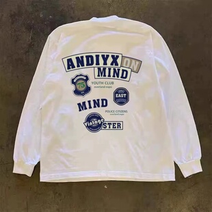 海外订单尾货~撤回外贸美式重磅纯棉长袖T恤男女同款宽松打底上衣