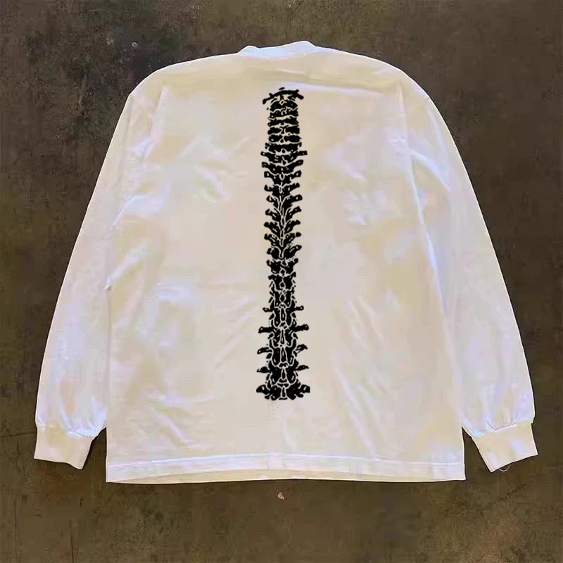 海外订单尾货~撤回外贸美式街头纯棉长袖t恤男女同款宽松上衣ins