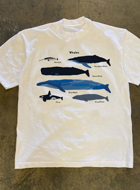 海外订单尾货~撤回外贸美式潮流纯棉短袖T恤男女百搭休闲半袖上衣