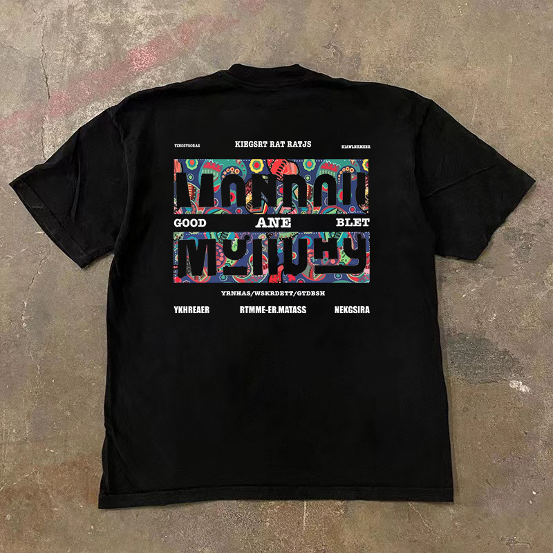 OVERSEAS ORDER TAIL GOODS CUT LABEL WITHDRAWAL FOREIGN TRADE AMERICAN TREND SHORT-SLEEVED T-SHIRT UNI LETTER ROUND NECK TOP