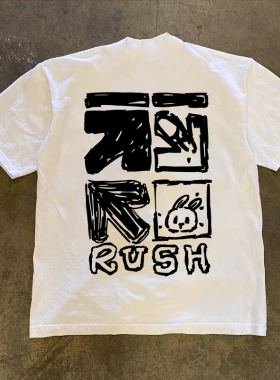 海外订单尾货~撤回外贸美式纯棉短袖t恤男女同款夏季圆领ins上衣