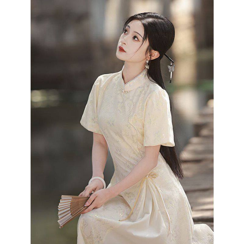 日常小个子礼服连衣裙旗袍少女年轻国风新中式款奥黛可穿海云物志