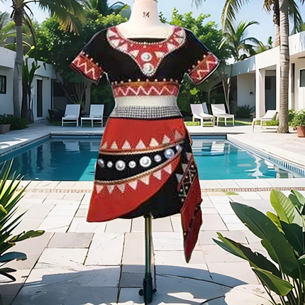 云南佤族女装甩发舞蹈服阿佤阿娃民族舞台服佤族傣族壮族演出服装