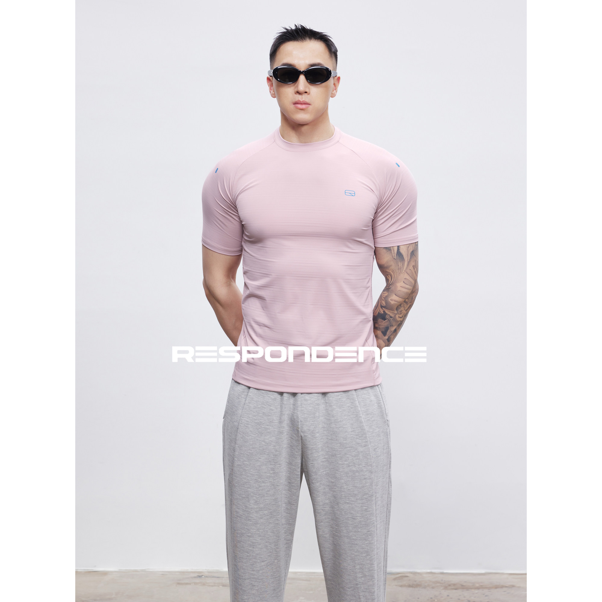 RESPONDENCE 速干透气弹力健身短袖运动T恤显大训练紧身衣服