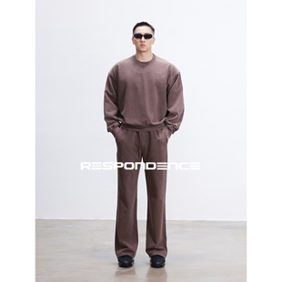 套装 通勤健身卫裤 男 水洗做旧短宽套头卫衣休闲直筒裤 RESPONDENCE