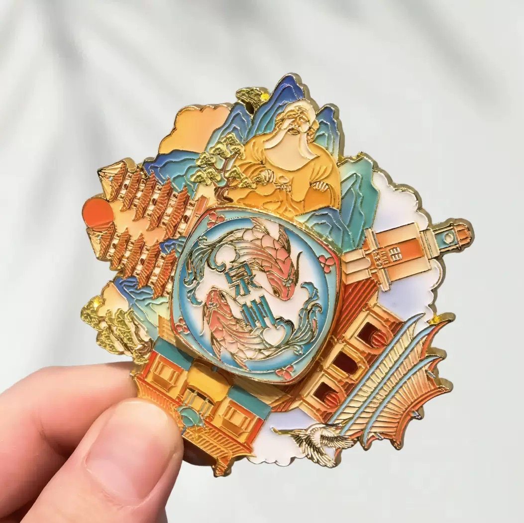 泉州转盘金属冰箱贴旋转冰箱装饰景区国潮文创旅游纪念品