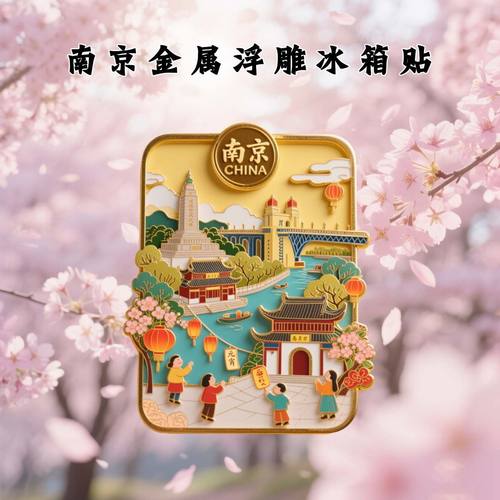 南京金属文字磁吸冰箱贴景区纪念品地标文创特色冰箱贴礼品