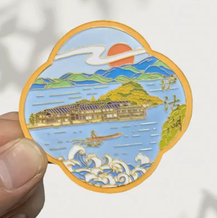 云南泸沽湖金属冰箱贴浮雕创意冰箱装饰景区国潮文创旅游纪念品