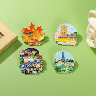 文创南京旅游景点周边鸡鸣寺玄武湖秦淮河栖霞山冰箱贴磁吸磁性贴