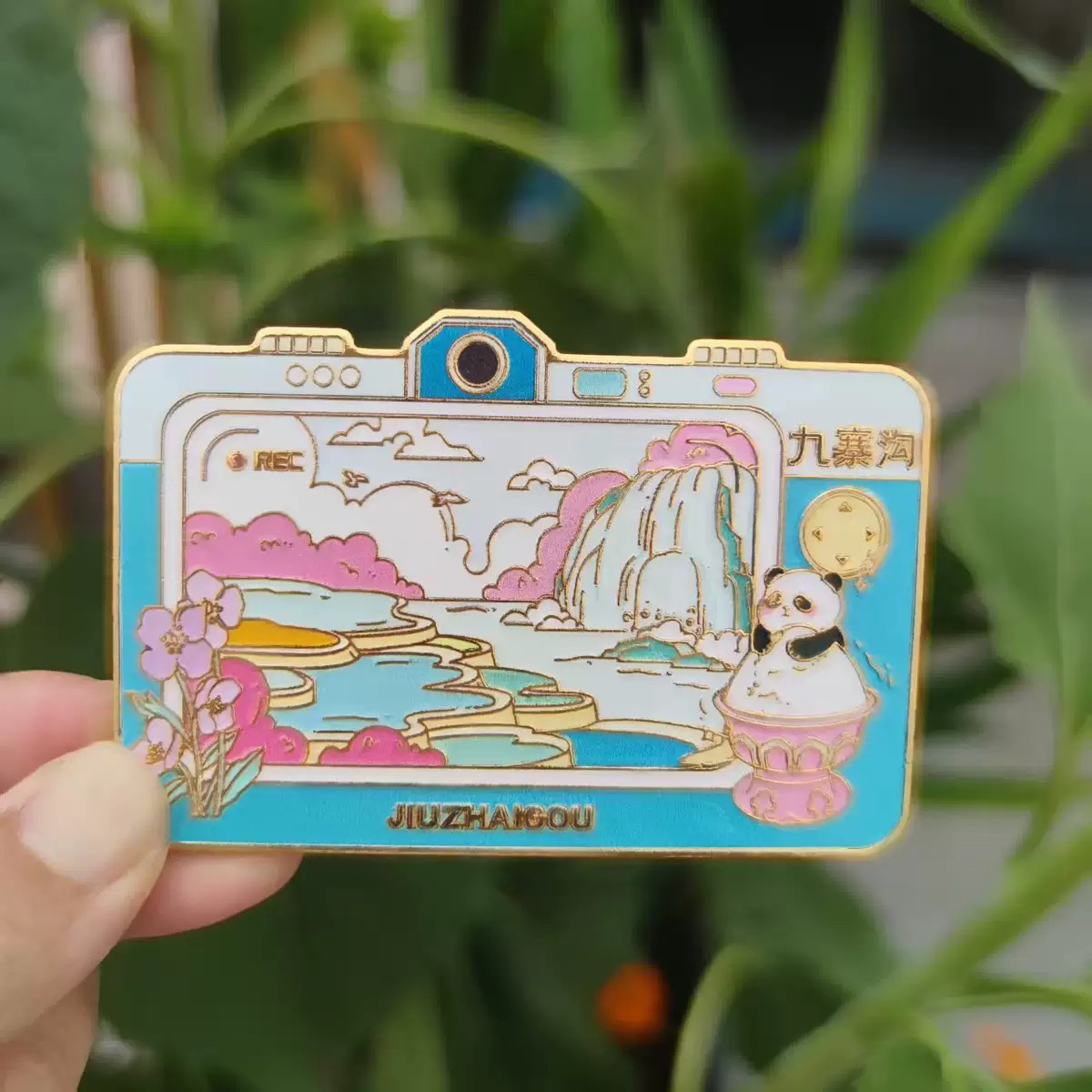九寨沟熊猫照相机金属冰箱贴旅游纪念品创意冰箱装饰景区文创礼品