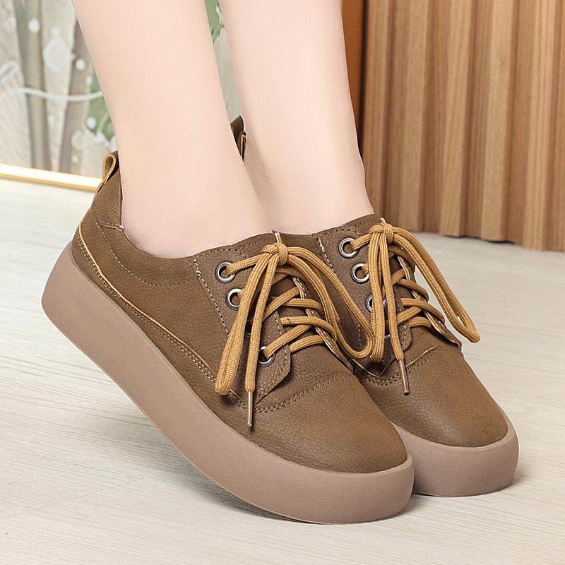厚底面包鞋秋冬圆头复古板鞋2025新款女鞋真皮单鞋轻便运动鞋百搭,女鞋,浅口单鞋,淘宝优惠券,粉丝福利购,淘宝优惠卷