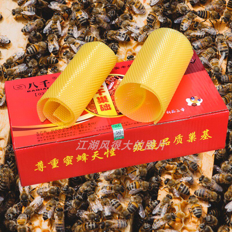 中蜂巢础八千巢础片中峰深房巢皮土蜂箱巢脾35片养蜜蜂用品蜂蜡片