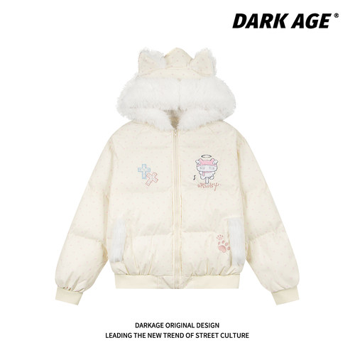 DARKAGE原创冬季保暖毛领棉服