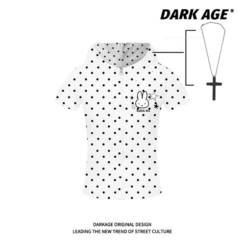 DARKAGE原创开衫连帽夏季短袖T恤