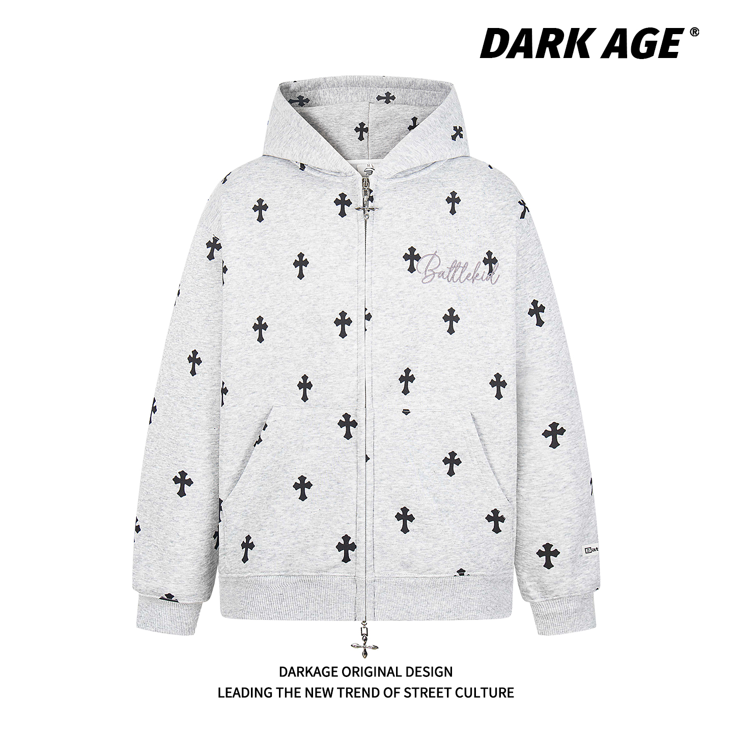 DARKAGE秋冬加绒连帽卫衣哥特风