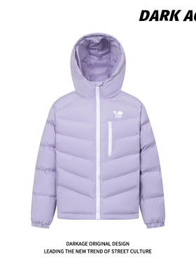 DARKAGE原创美式复古冬季连帽保暖排骨棉服男女冬季加厚棉袄外套