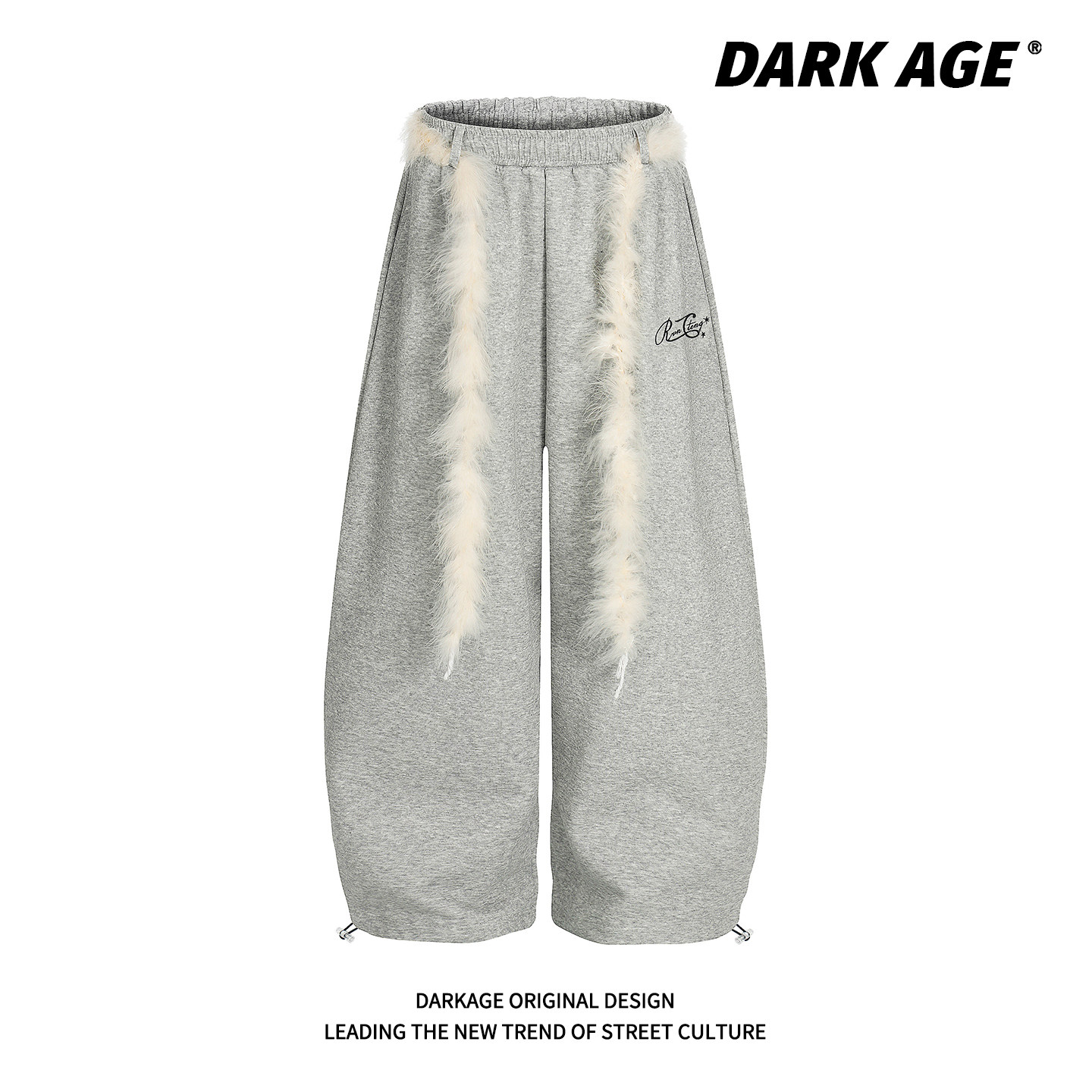 DARKAGE原创美式复古毛绒绑带女款休闲宽松阔腿裤慵懒拖地裤子,女装/女士精品,休闲裤,淘宝优惠券,粉丝福利购,淘宝优惠卷