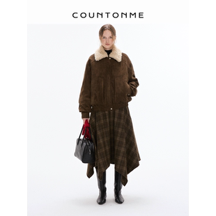 COUNTONME 三星可溯源90白鹅绒麂皮可拆卸保暖鹅绒服 复古摩登